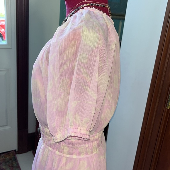 Ann Taylor fact.  Maxi dress  lavender/white floral pattern  sheer/ lining  Sz M - Picture 7 of 16